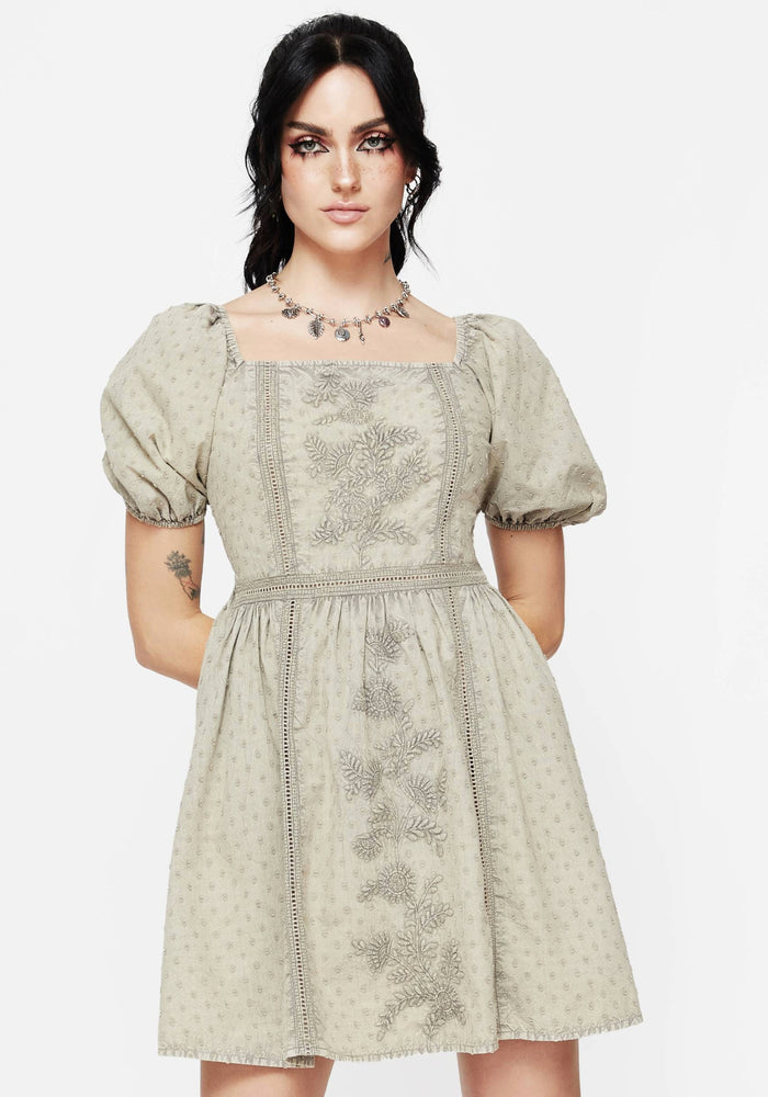 Caustic Cotton Frill Mini Dress