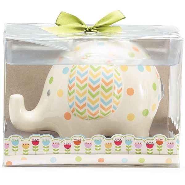 Ceramic Baby Elephant Bank in Gift Box