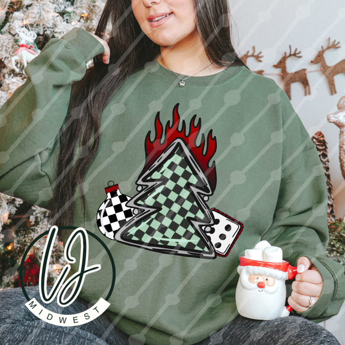 Checker Print Christmas Tree