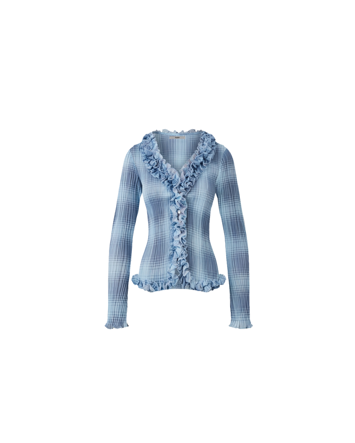 CHELSEA CRINKLE TOP BLUE TARTAN