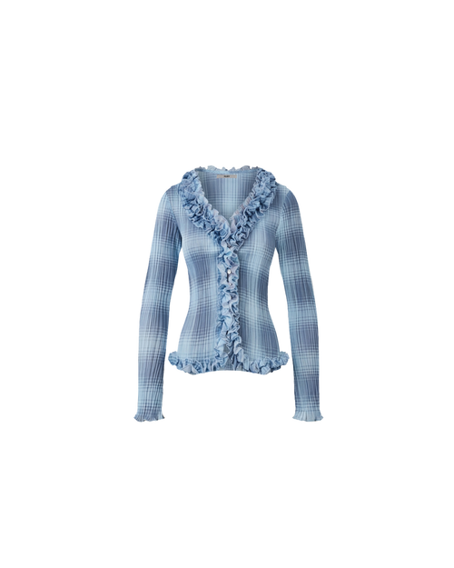 CHELSEA CRINKLE TOP BLUE TARTAN