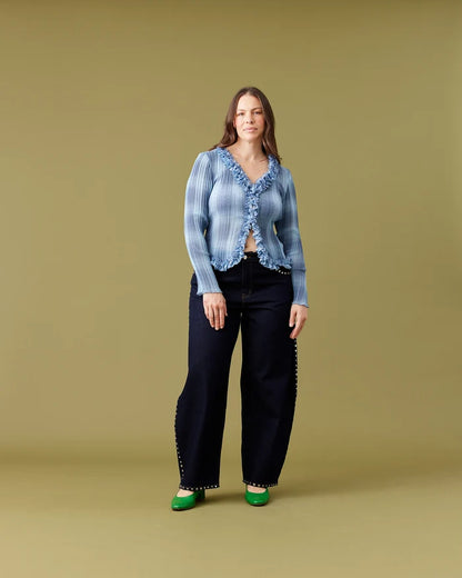 CHELSEA CRINKLE TOP BLUE TARTAN