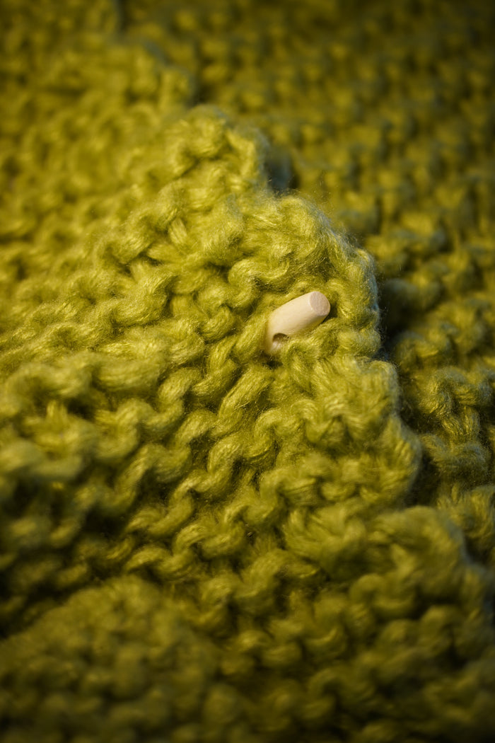 Chevron Rainbow Handknit Cardigan — Oatmeal