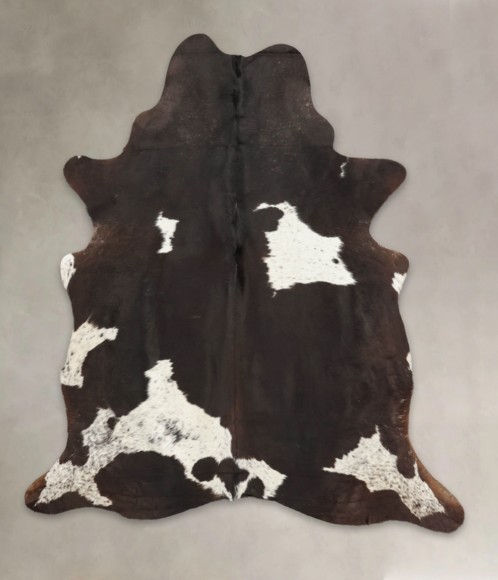 Chocolate and White Cowhide Rug #B3609