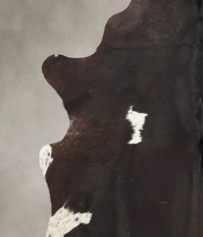 Chocolate and White Cowhide Rug #B3609