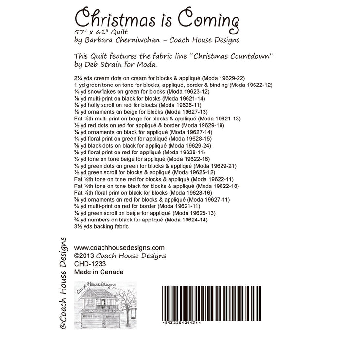 Christmas is Coming Downloadable PDF Quilt Pattern