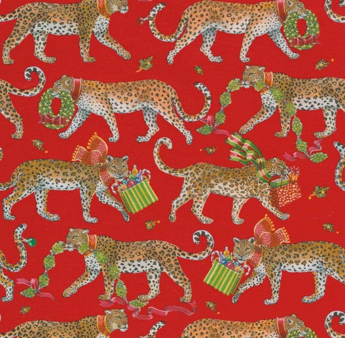Christmas Leopard Red Wrapping Paper