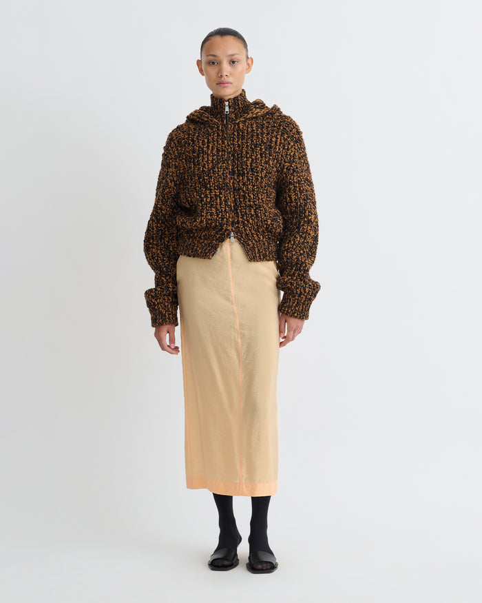 Ciar - Crepe Organza Mid-Length Skirt - Apricot