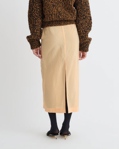 Ciar - Crepe Organza Mid-Length Skirt - Apricot