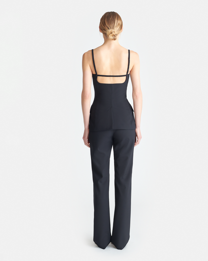 Cinda - Open-back top - Black