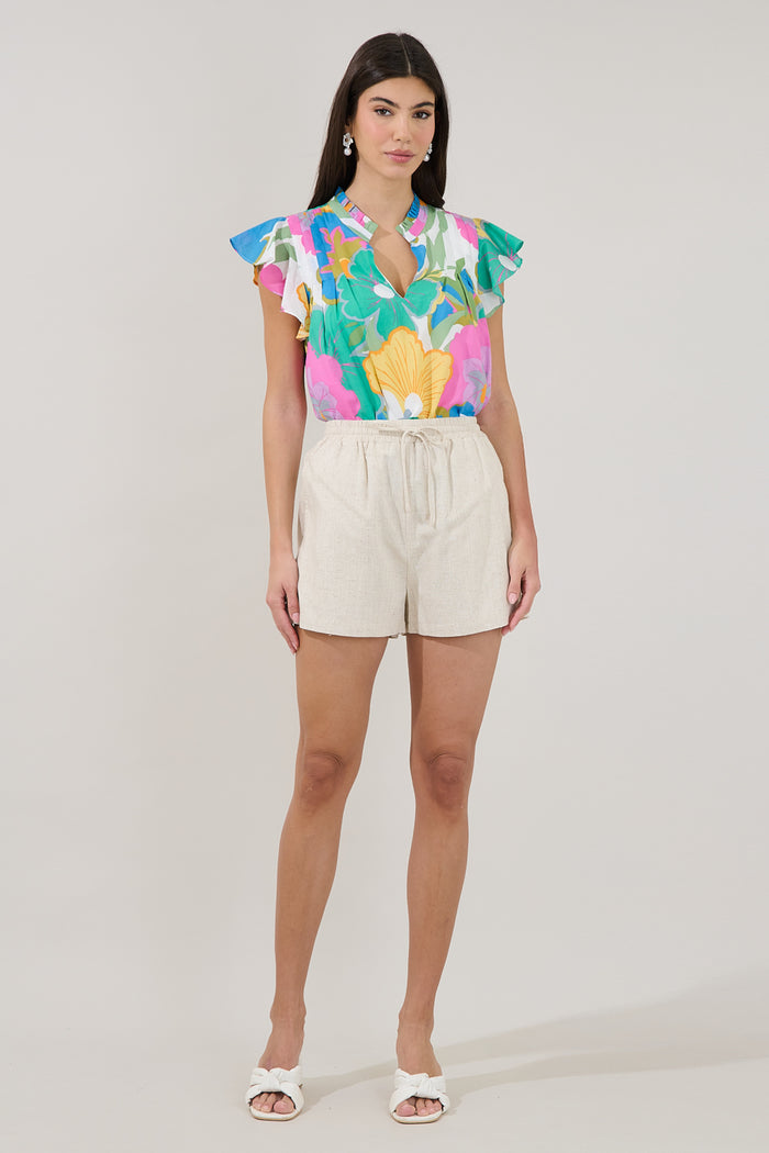 Cindi Ruffle Top Floral