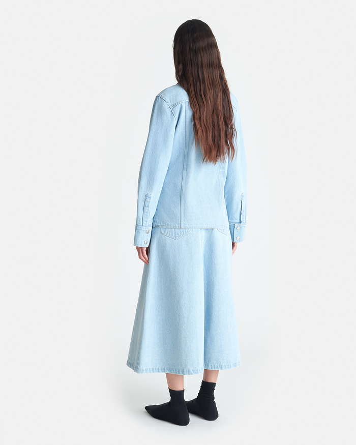 Cintia - Denim midi skirt - Eco Bleach