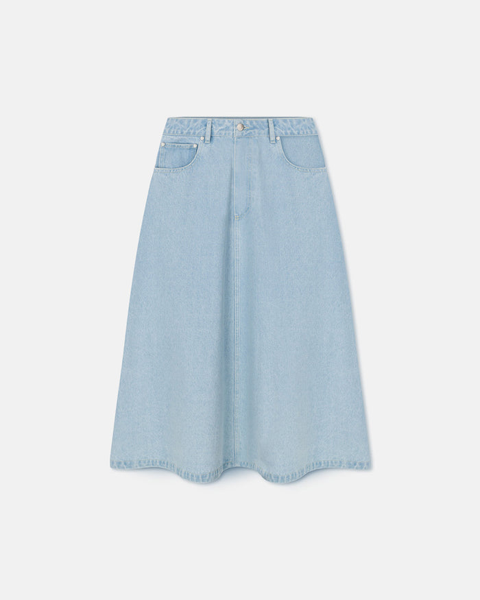 Cintia - Denim midi skirt - Eco Bleach