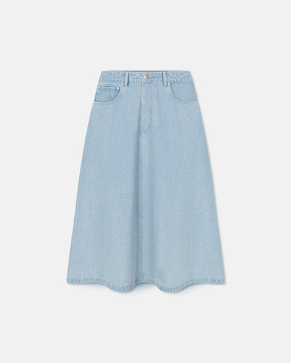 Cintia - Denim midi skirt - Eco Bleach