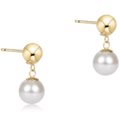 Classic Pearl 10mm Ball Drop Stud - Pearl - Becket Hitch