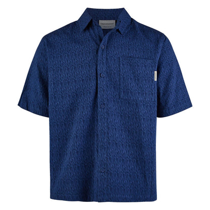Cleptomanicx Facemelter Shirt Kurzarm Hemd Estate Blue