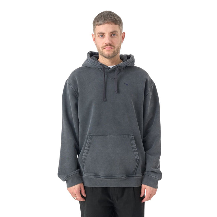 Cleptomanicx Ligull Washed Boxy Hoodie Blue Graphite