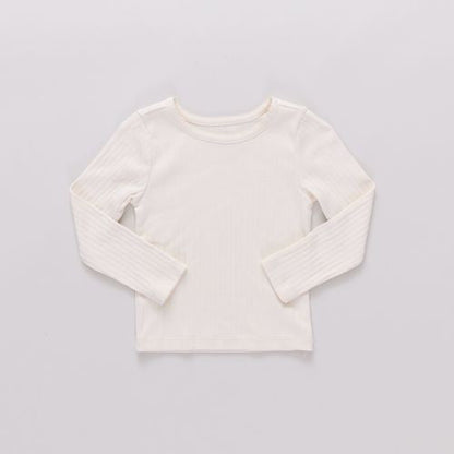 Coop Kids By Pink Chicken Long Sleeve Seesaw Rib Tee in Cream