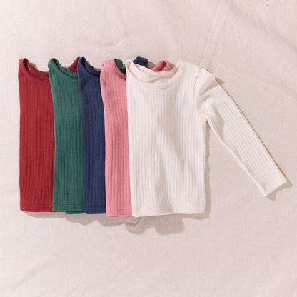 Coop Kids By Pink Chicken Long Sleeve Seesaw Rib Tee in Cream