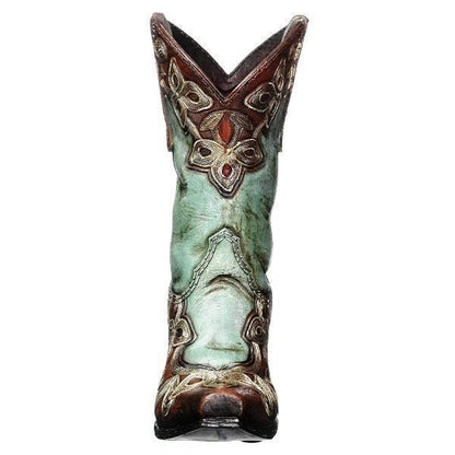Cowgirl Boot Resin Vase Front