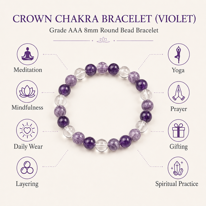 CROWN Chakra Crystal Bracelet