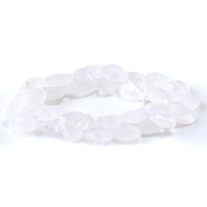 This is a Dakota Stones 14mm Crystal Quartz Gemstone strand with faceted heart beads in 15-16 inch strand.