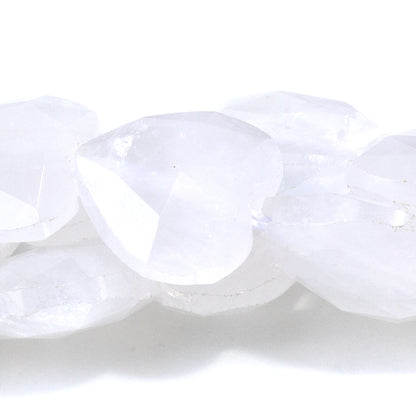 This is a Dakota Stones 14mm Crystal Quartz Gemstone strand with faceted heart beads in 15-16 inch strand.