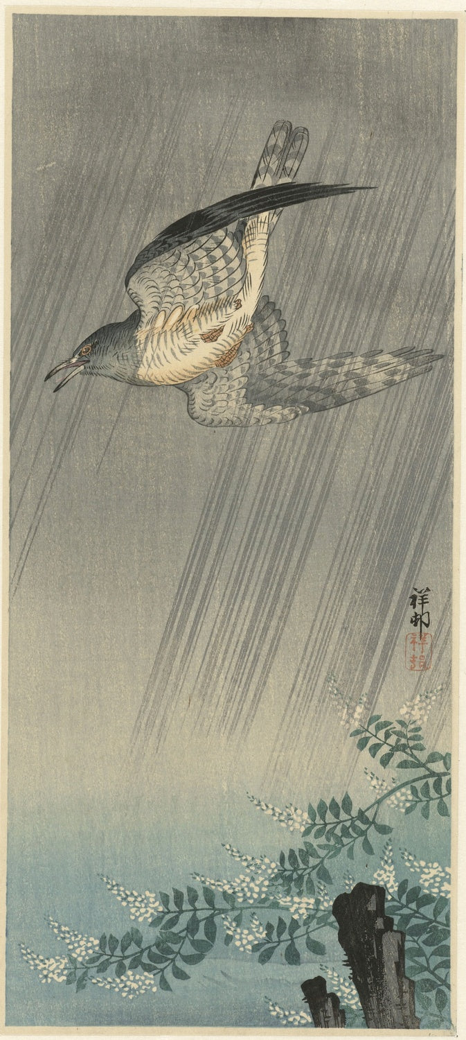 Cuckoo in Storm by Ohara Koson, 1925