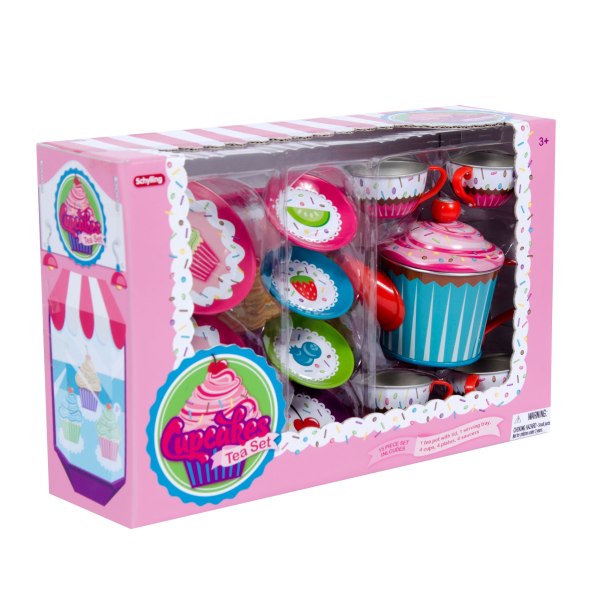 Cupcakes Tin Tea Set Pkg