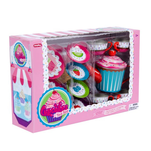 Cupcakes Tin Tea Set Pkg