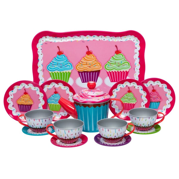 Cupcakes Tin Tea Set Front