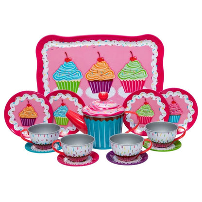Cupcakes Tin Tea Set Front