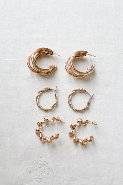 curl goldtone hoops