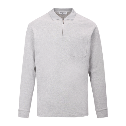 Urban Pioneers Male Denis LS Pique PIQUE LIGHT GREY MELANGE