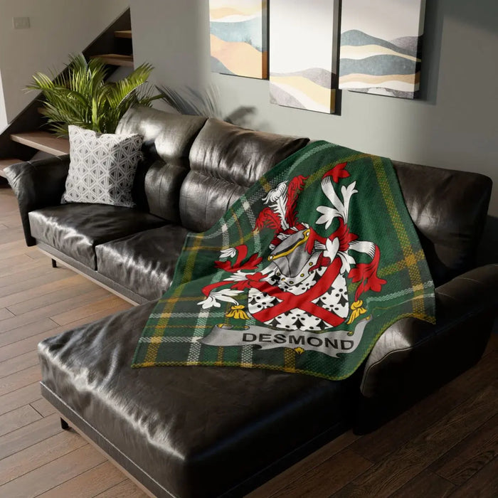 Desmond Family Crest Design Cozy Throw Blanket