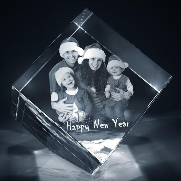 Happy New Year 3D Photo Crystal Diamond Cube