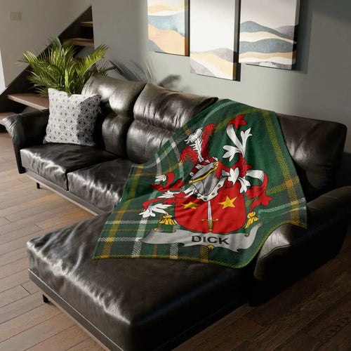 Dick Family Crest Tartan Plaid Throw Blanket