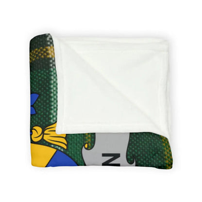 Cozy Colorful Patterned Family Crest Blanket