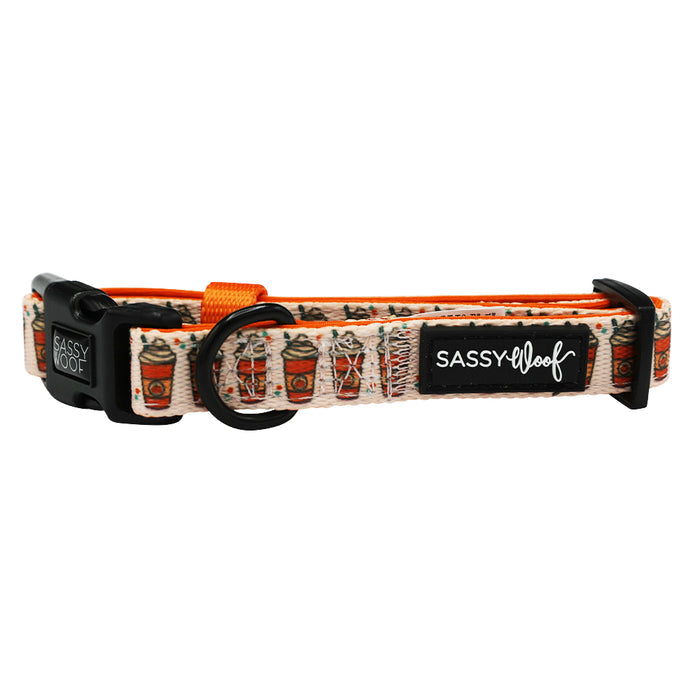 The Sassy Woof “Dog Collar - Pie There!” is a stylish neoprene collar with a vibrant design and sturdy D-ring, ideal for daily walks and adventures.