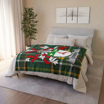 Doherty Family Crest Plaid Blanket for Cozy Comfort