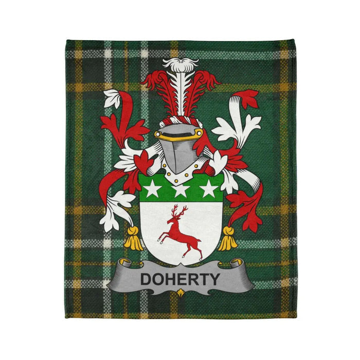 Doherty Family Crest with Tartan Blanket Design