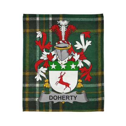 Doherty Family Crest with Tartan Blanket Design