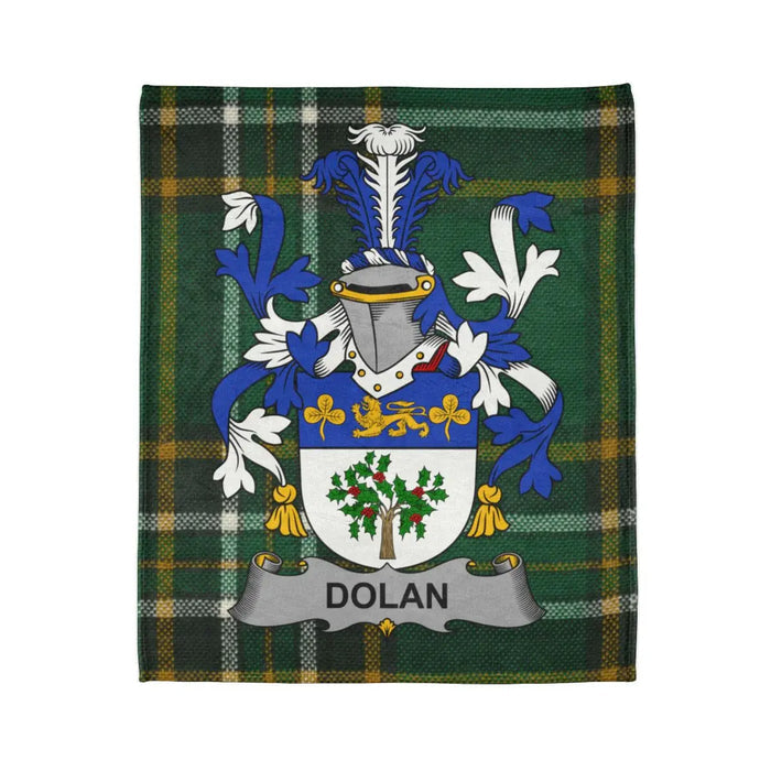 Dolan Family Crest with Tartan Design Blanket