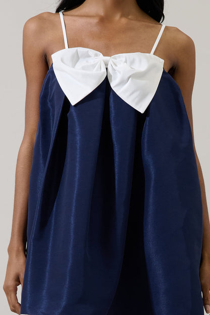 Domina Bow Trapeze Mini Dress