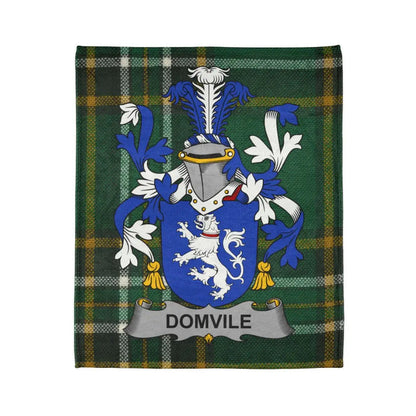 Domvile Family Crest with Tartan Background Blanket
