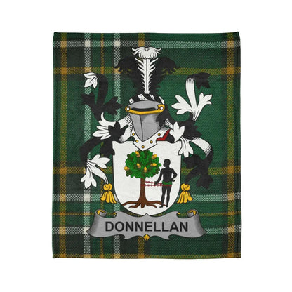 Donnellan Family Crest Plaid Design Tapestry Blanket
