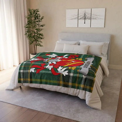 Cozy Dooley Family Crest Plaid Design Bedding Blanket