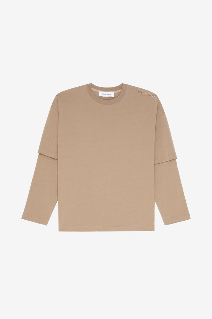 ETUDES STUDIO DOUBLE S TEE SHIRT TAN 1