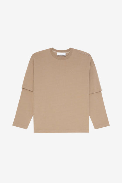 ETUDES STUDIO DOUBLE S TEE SHIRT TAN 1