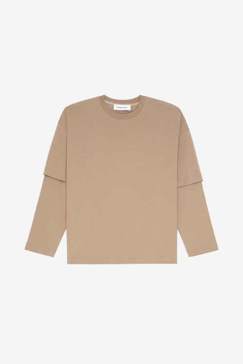 ETUDES STUDIO DOUBLE S TEE SHIRT TAN 1